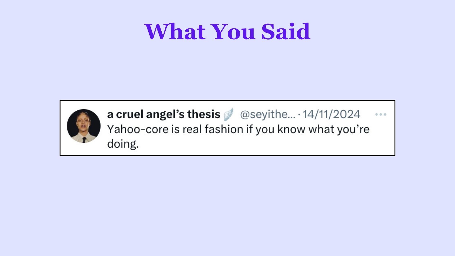 A cruel angel